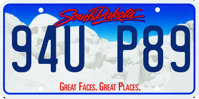 SD license plate 94UP89