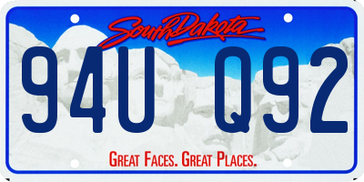 SD license plate 94UQ92