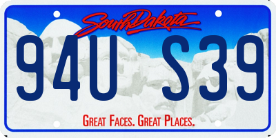 SD license plate 94US39