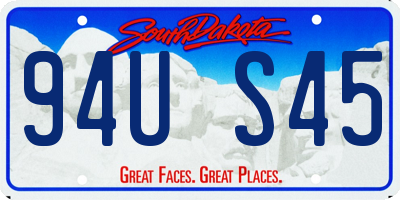 SD license plate 94US45