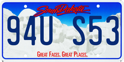 SD license plate 94US53