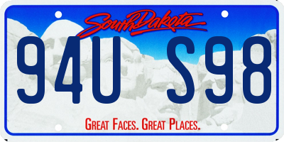 SD license plate 94US98