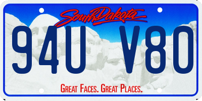 SD license plate 94UV80