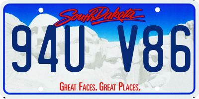 SD license plate 94UV86