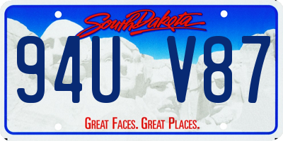 SD license plate 94UV87