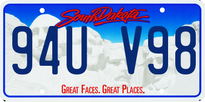 SD license plate 94UV98