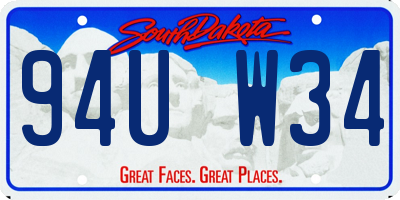 SD license plate 94UW34