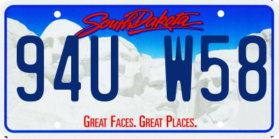 SD license plate 94UW58