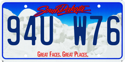 SD license plate 94UW76