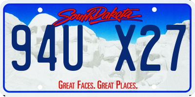SD license plate 94UX27