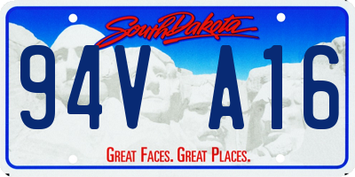 SD license plate 94VA16