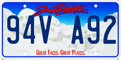 SD license plate 94VA92