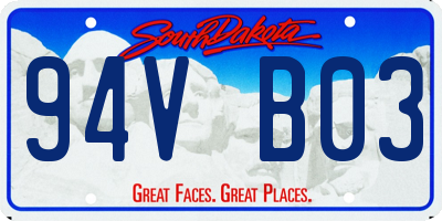 SD license plate 94VB03