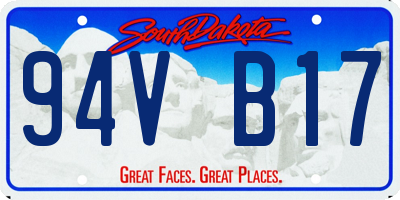 SD license plate 94VB17
