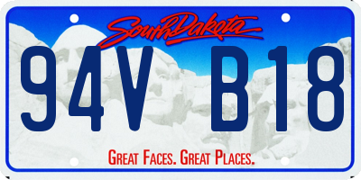 SD license plate 94VB18