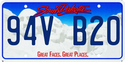 SD license plate 94VB20