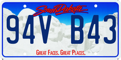 SD license plate 94VB43