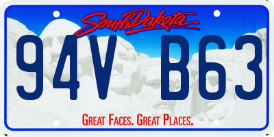 SD license plate 94VB63