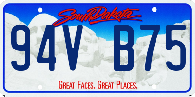 SD license plate 94VB75
