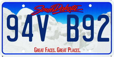 SD license plate 94VB92