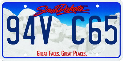 SD license plate 94VC65