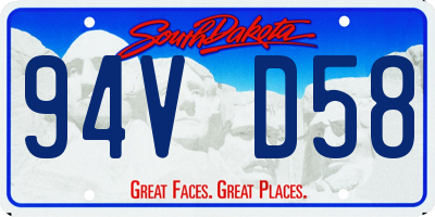SD license plate 94VD58