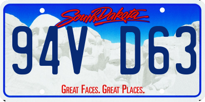SD license plate 94VD63