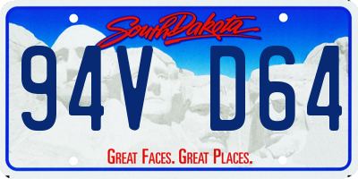 SD license plate 94VD64