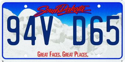 SD license plate 94VD65