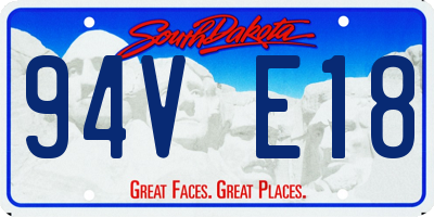 SD license plate 94VE18
