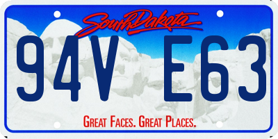 SD license plate 94VE63