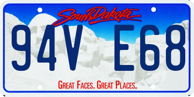 SD license plate 94VE68