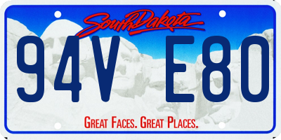 SD license plate 94VE80