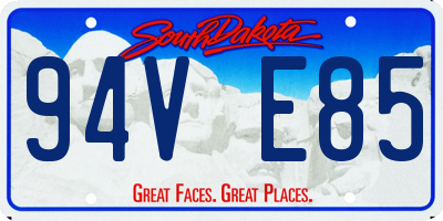 SD license plate 94VE85