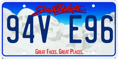 SD license plate 94VE96