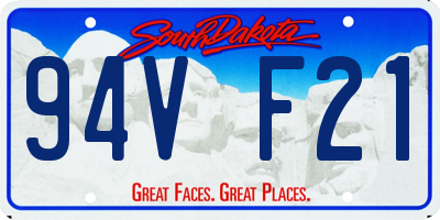 SD license plate 94VF21