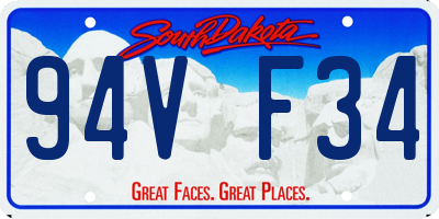 SD license plate 94VF34