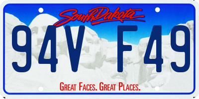 SD license plate 94VF49