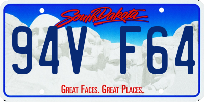 SD license plate 94VF64