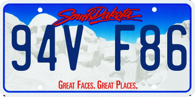 SD license plate 94VF86