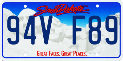 SD license plate 94VF89