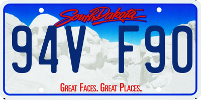 SD license plate 94VF90