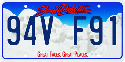 SD license plate 94VF91
