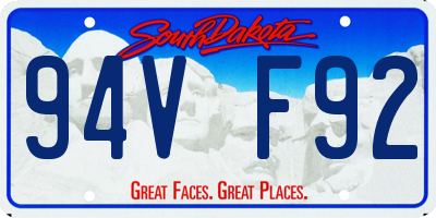 SD license plate 94VF92