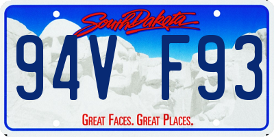 SD license plate 94VF93