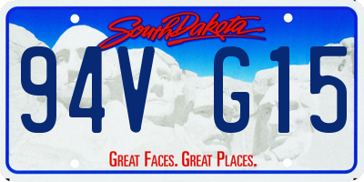 SD license plate 94VG15