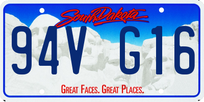 SD license plate 94VG16