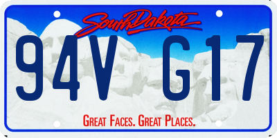 SD license plate 94VG17