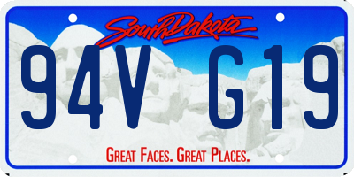 SD license plate 94VG19