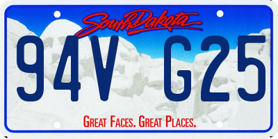 SD license plate 94VG25
